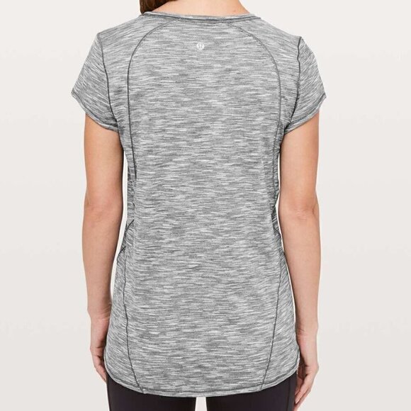 Lululemon Another Mile Short Sleeve Heathered Grey Tee Size 2 - Picture 1 of 6